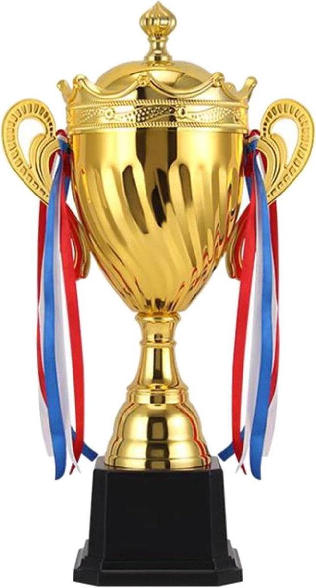 Trofee Beker - Prijs Winnaar - Wedstrijd Belonen - Met Stofkap Ontwerp - 36 Cm - Goudkleurig