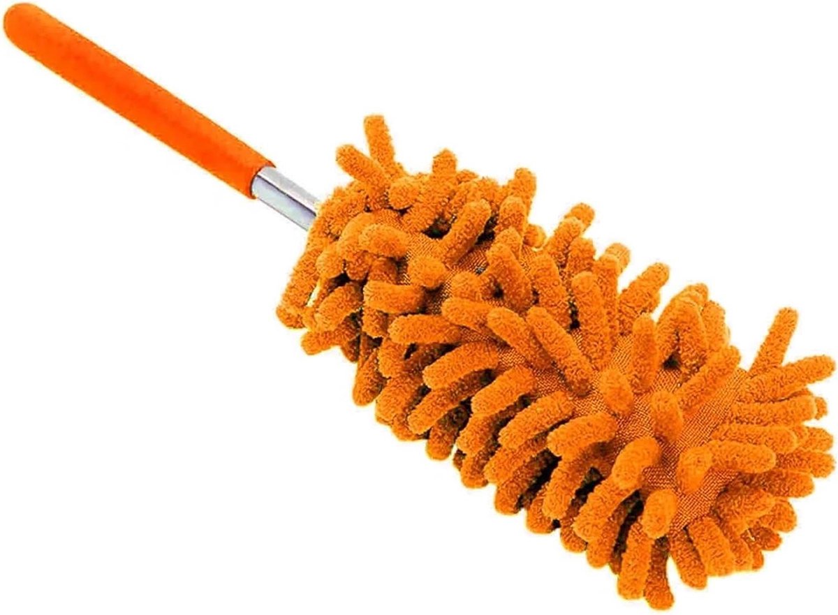 Telescopische Plumeau - Stofdoek Verlengbaar - Huis Reinigen - Microvezel Aantrekkend - 78 cm - Oranje