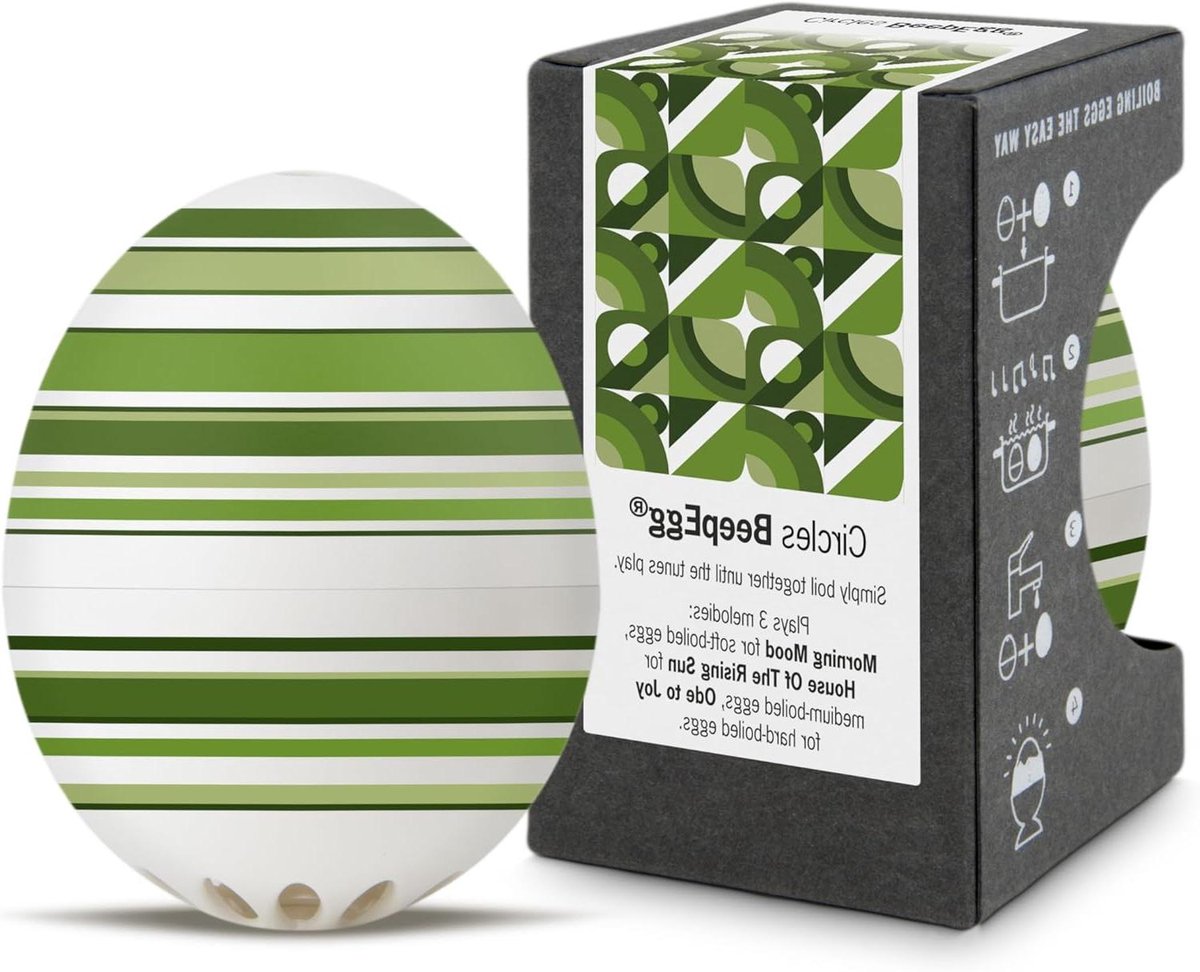Muzikale Eierwekker - Kookwekker Keuken - Perfect Koken - Drie Melodieën - 5.4 x 8.9 cm - Groen