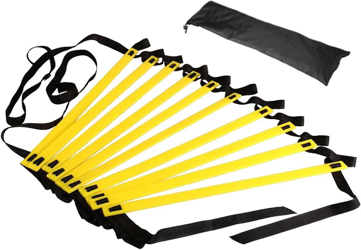 Agility Ladder - Snelheidstraining Ladder - Sport Training - Directe Opzet - 500 x 40 cm - Zwart