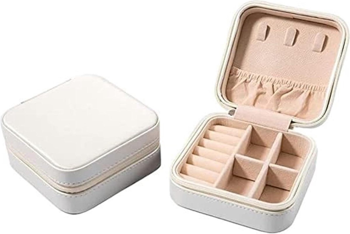 Juweliendoos Klein - Opbergdoos Sieraden - Sieraden Opbergen - Verwijderbare Verdelers - 9.9 x 4.3 cm - Zwart