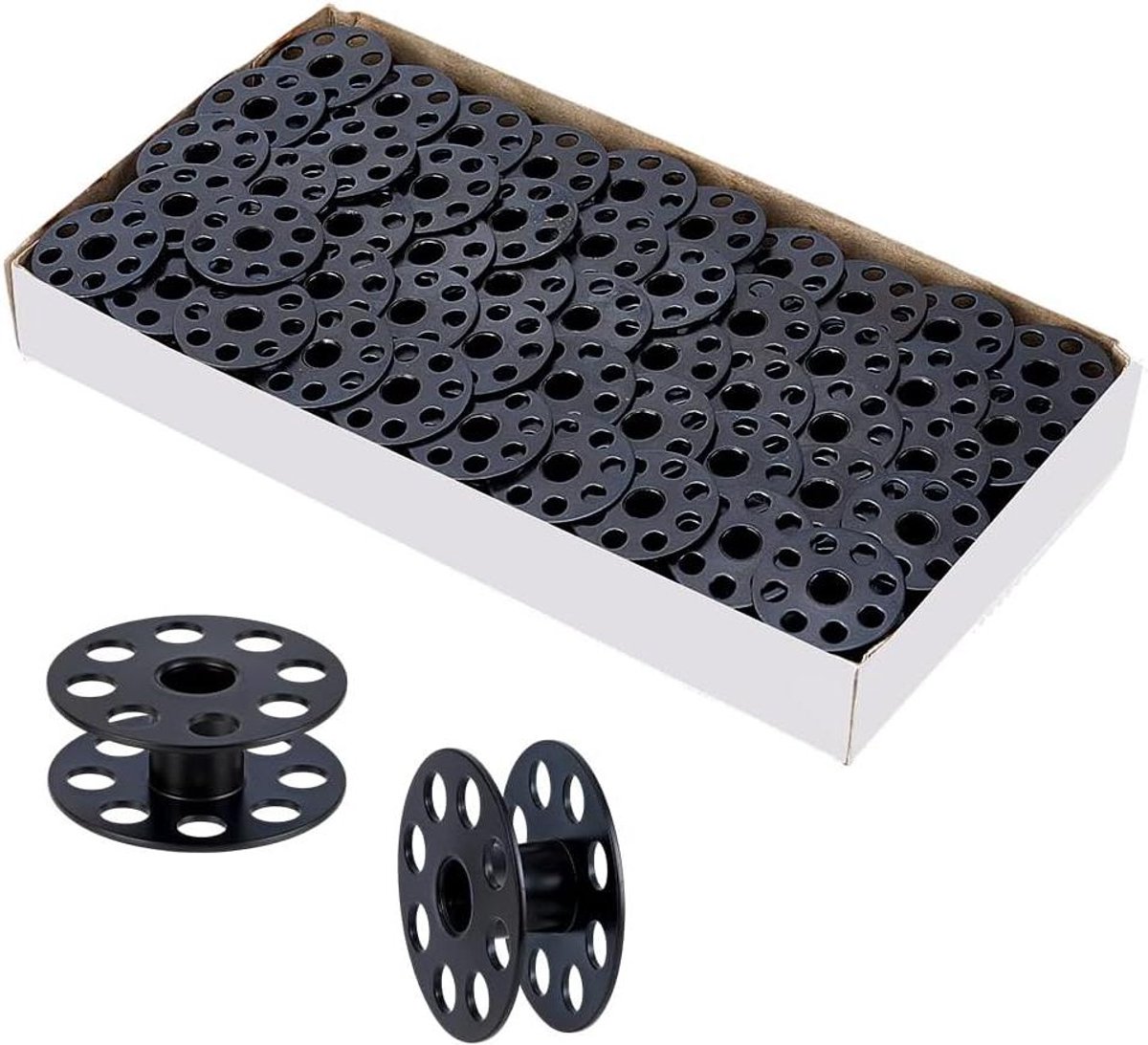 Naaimachine Spoelen - Draadspoelen Klossen - Naaien Borduren - Heavy-Duty IJzer - 100 Stuks - Zwart