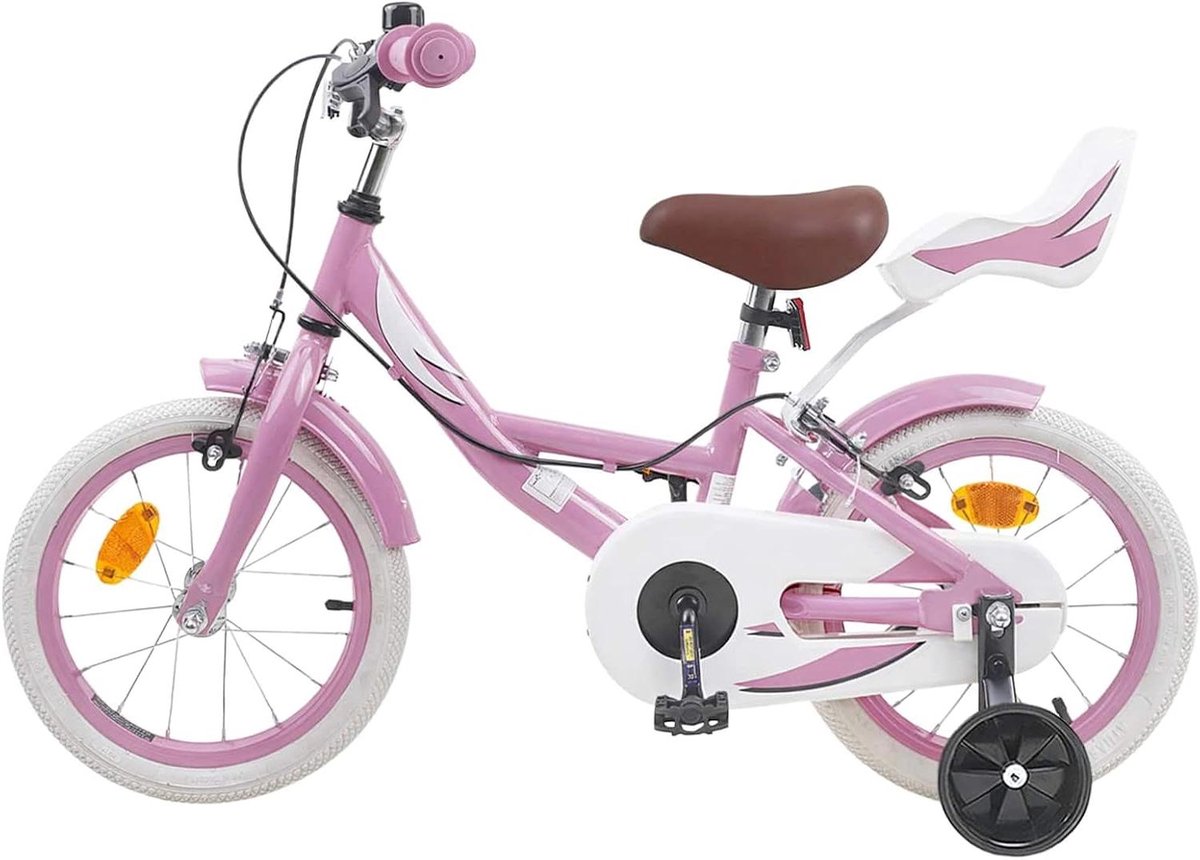 Kinderfiets 14 Inch - Jonge Kinderfiets - Buiten Spelen - Verstelbaar Zadel Handvat - 14 Inch Wielmaat - Lichtroze