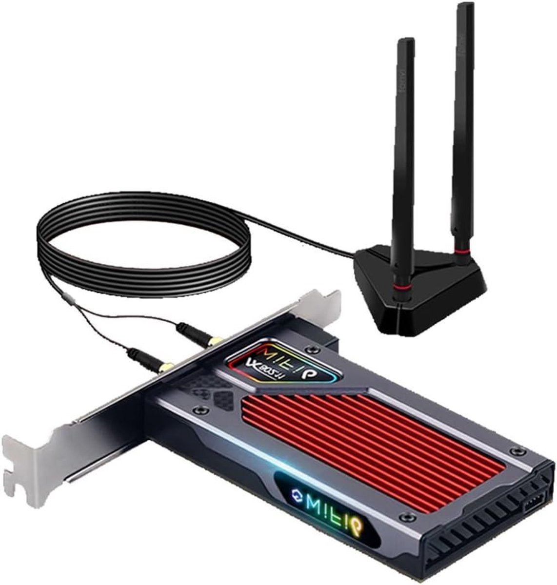 Netwerkkaart - WiFi Bluetooth - Desktop Upgrade - Tri-Band WiFi 6E - 5400 Mbps - Zwart