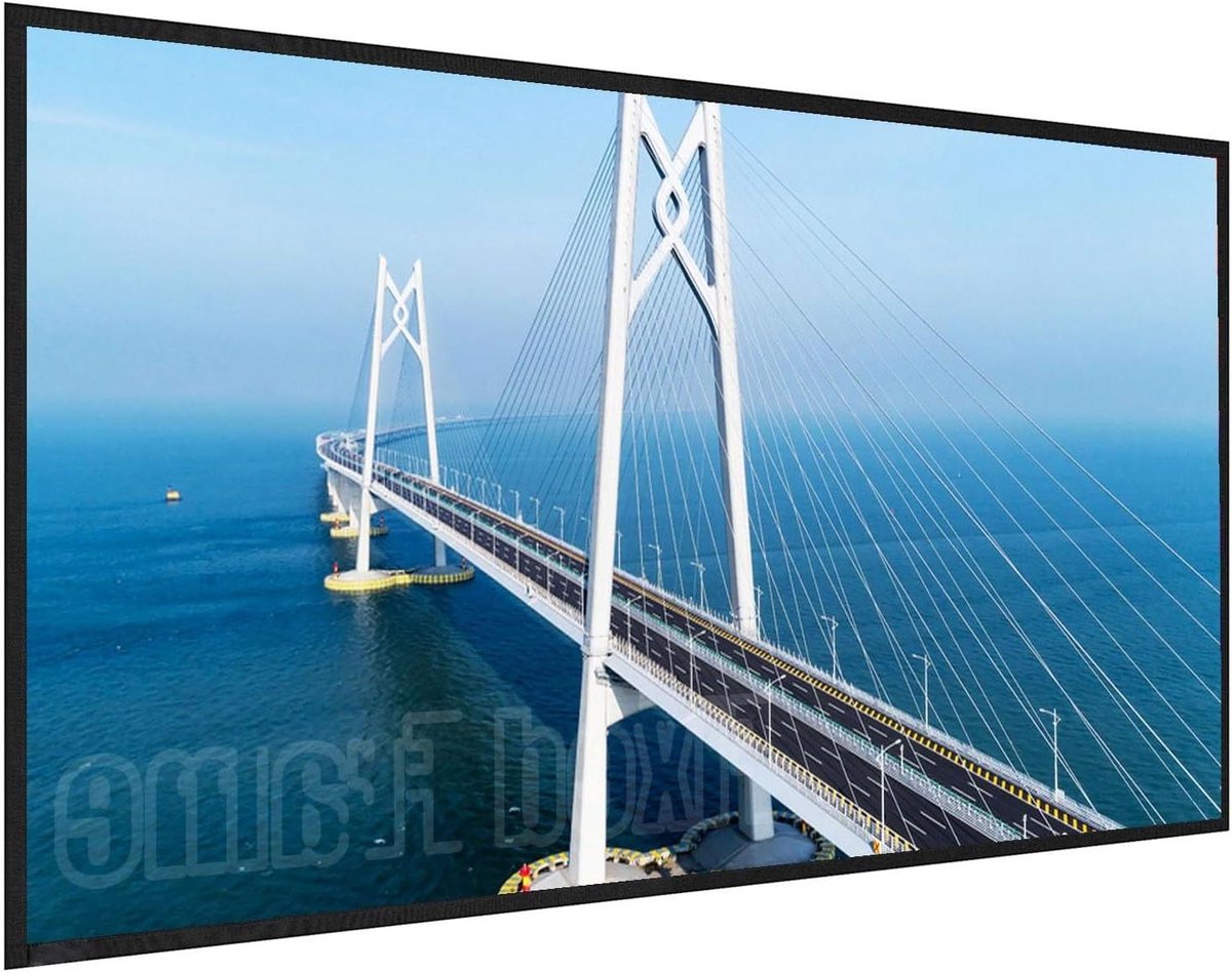 Vast Frame Projectiescherm - Bioscoopscherm Thuis - Film Avonden - 4K 8K 3D Ready - 72 Inch - Wit