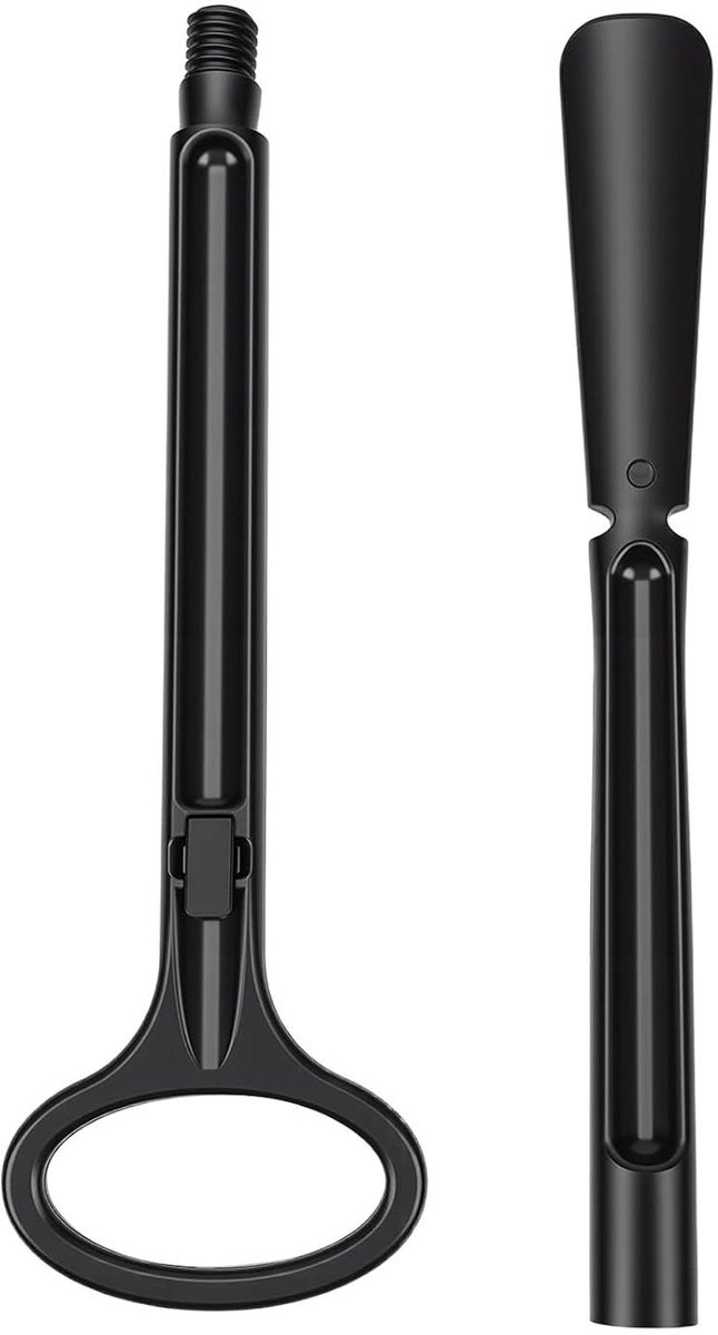 Uittrekbare schoenlepel - Schoenhulp - Schoenen aandoen - Met sokkenverwijderaar - 60 cm lang - Zwart