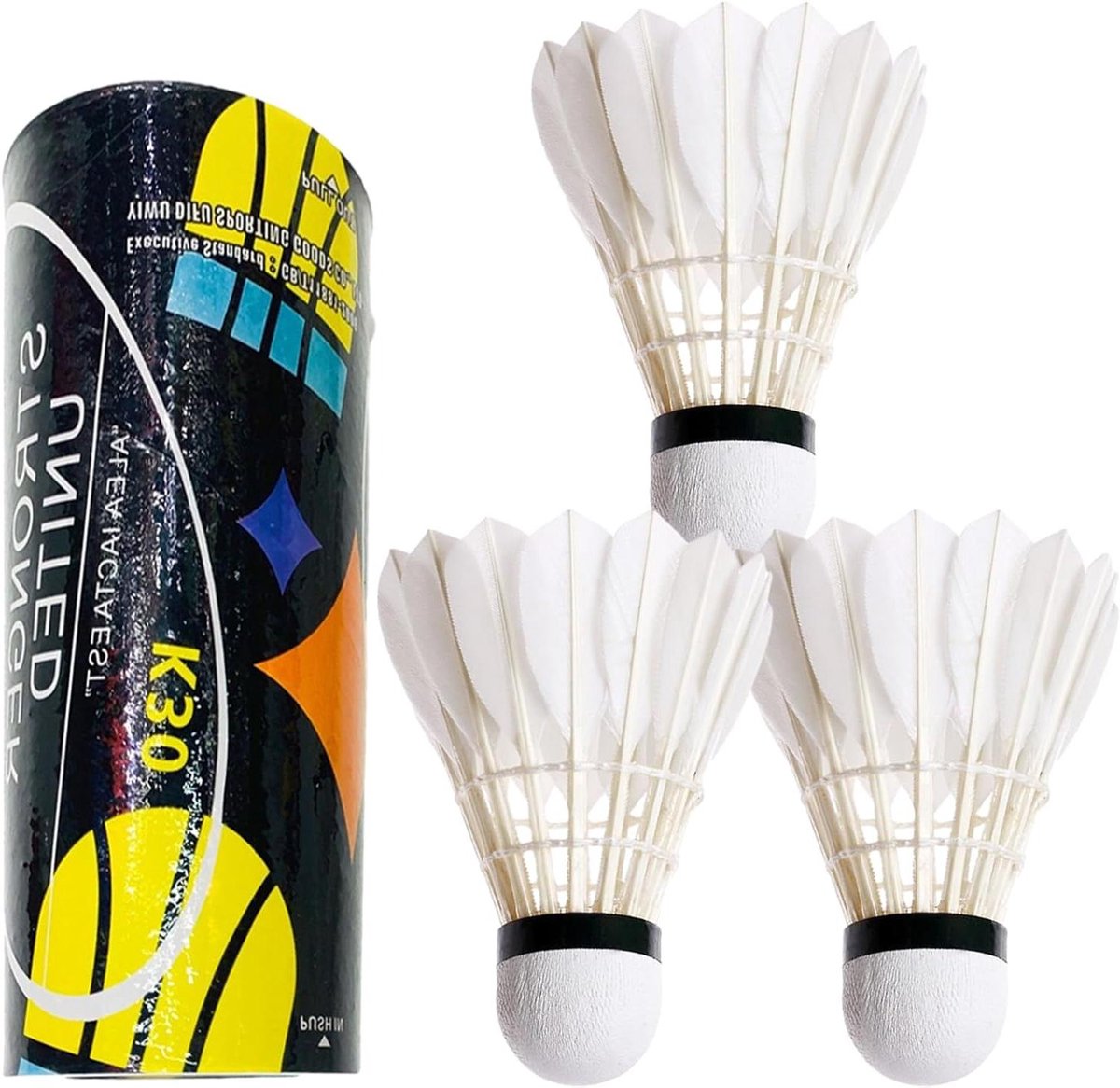 Badminton ballen - Eendenveren shuttles - Buiten spelen - Stabiele vlucht - 3 stuks - Wit