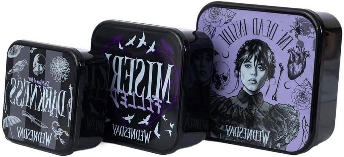 Snackbox Set - Opbergdozen - Maaltijd Voorbereiding - Magnetron Geschikt - 3 Stuks - Zwart