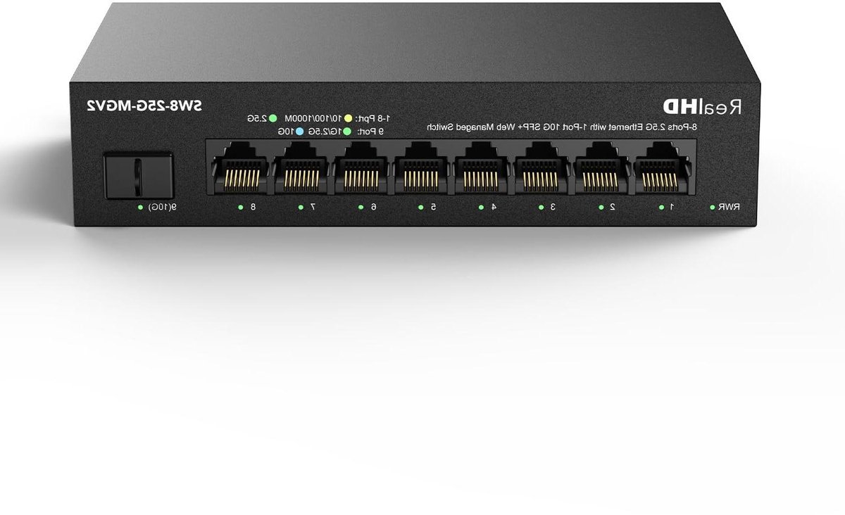 Netwerkswitch - Ethernet Hub - Netwerk Uitbreiden - Web Beheerd - 8 Poorten - Zwart