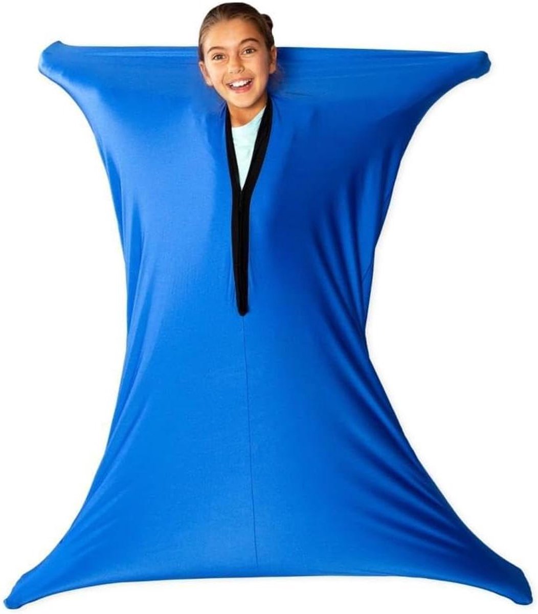 Sensorische Body Sock - Hulpmiddel Kinderen - Kalmerende Ontspanning - Diepe Druk Stimulatie - 114-137 cm - Blauw