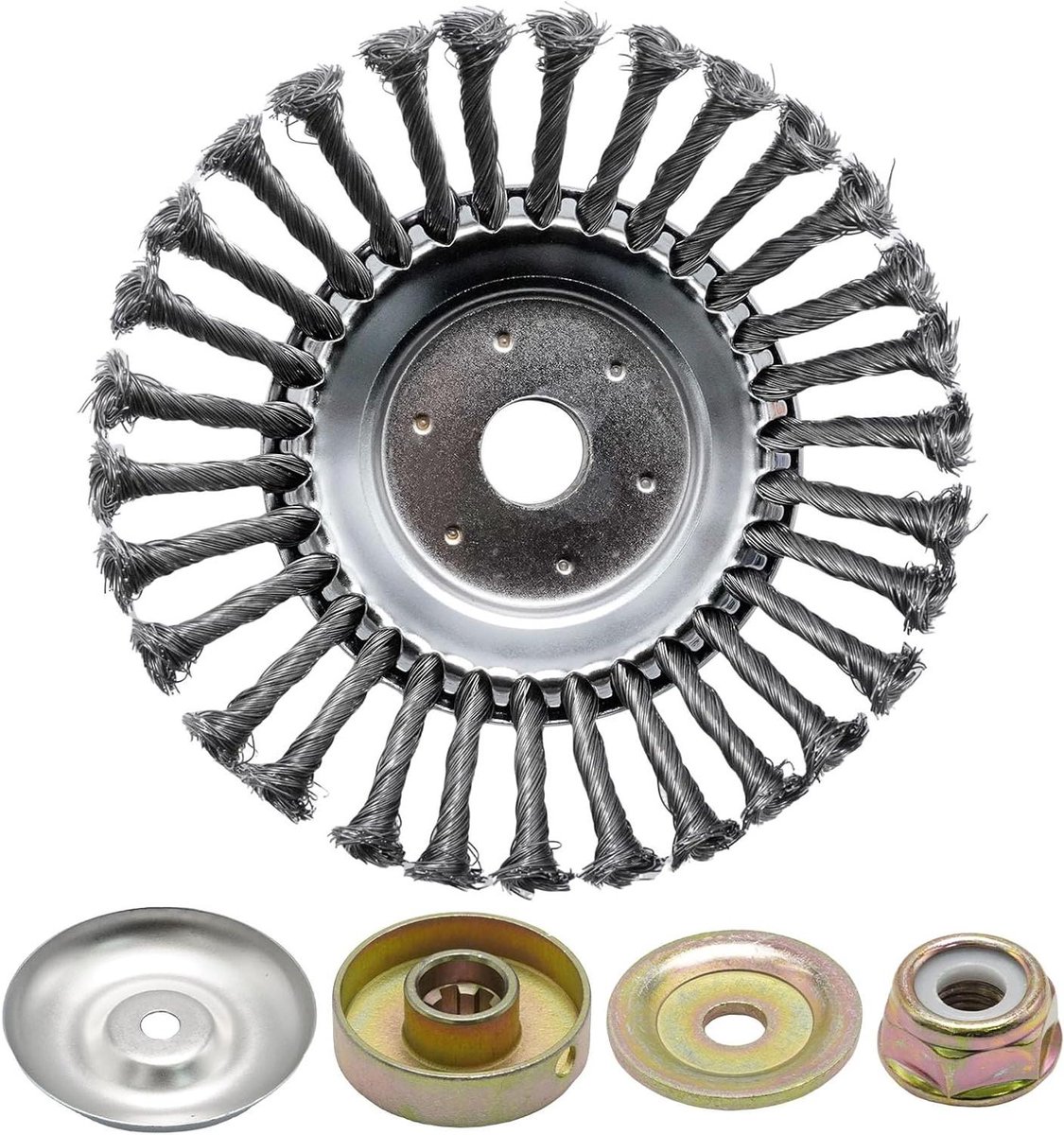 Onkruidborstel - Draadborstel - Tuinonderhoud - Dubbele afdichting - 8 inch - Zilver