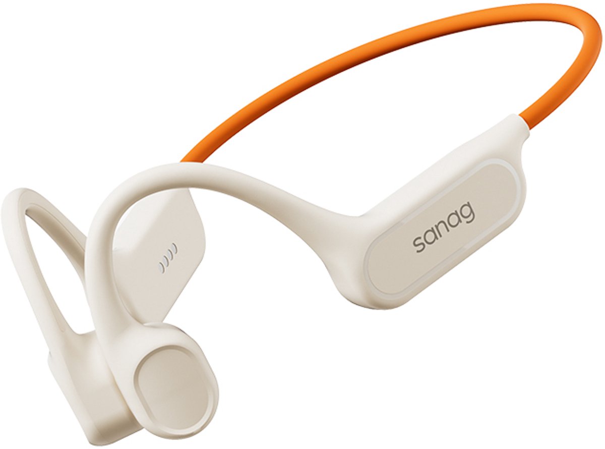 Sanag Sport Headphone – Koptelefoon Fietsen & Hardlopen – IPX 7 Waterdicht & Lichtgewicht – 7 Uur Batterij – Noise Cancelling – Blijft Stevig Zitten tijdens Sporten – Magnetisch Opladen – Blauw