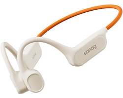 Sanag Bone Conduction Headphone - IPX8 Waterdicht - 32GB Geheugen - Geschikt Voor Zwemmen - 8 Uur Batterijduur - Sport & Fitness - Beige