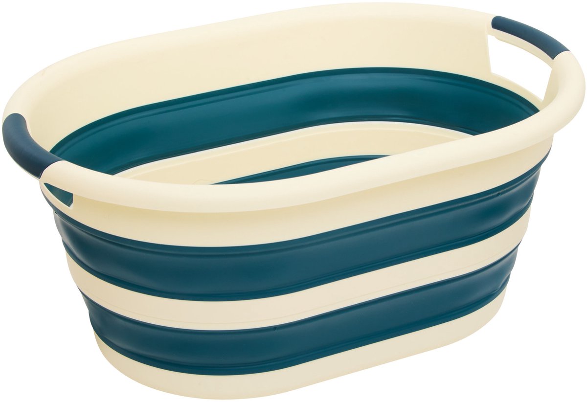 5Five Wasmand - 21L - blauw - PP - opvouwbaar - 39 x 39 x 53 cm - flexibel