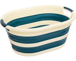 5Five Wasmand - 21L - blauw - PP - opvouwbaar - 39 x 39 x 53 cm - flexibel