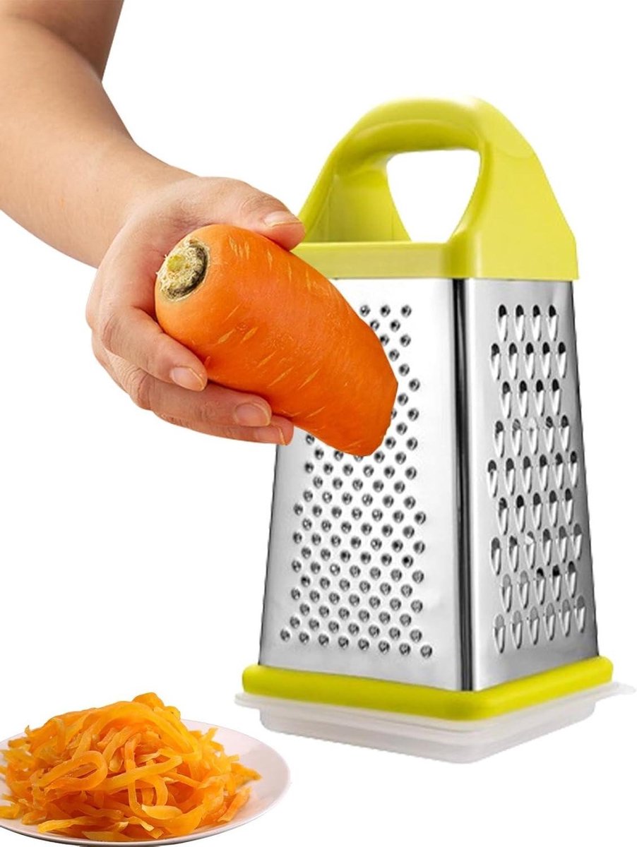 Doos Rasp - Keuken Rasp - Voedsel Bereiden - Met Opvangbak - 10x10x22 cm - Groen