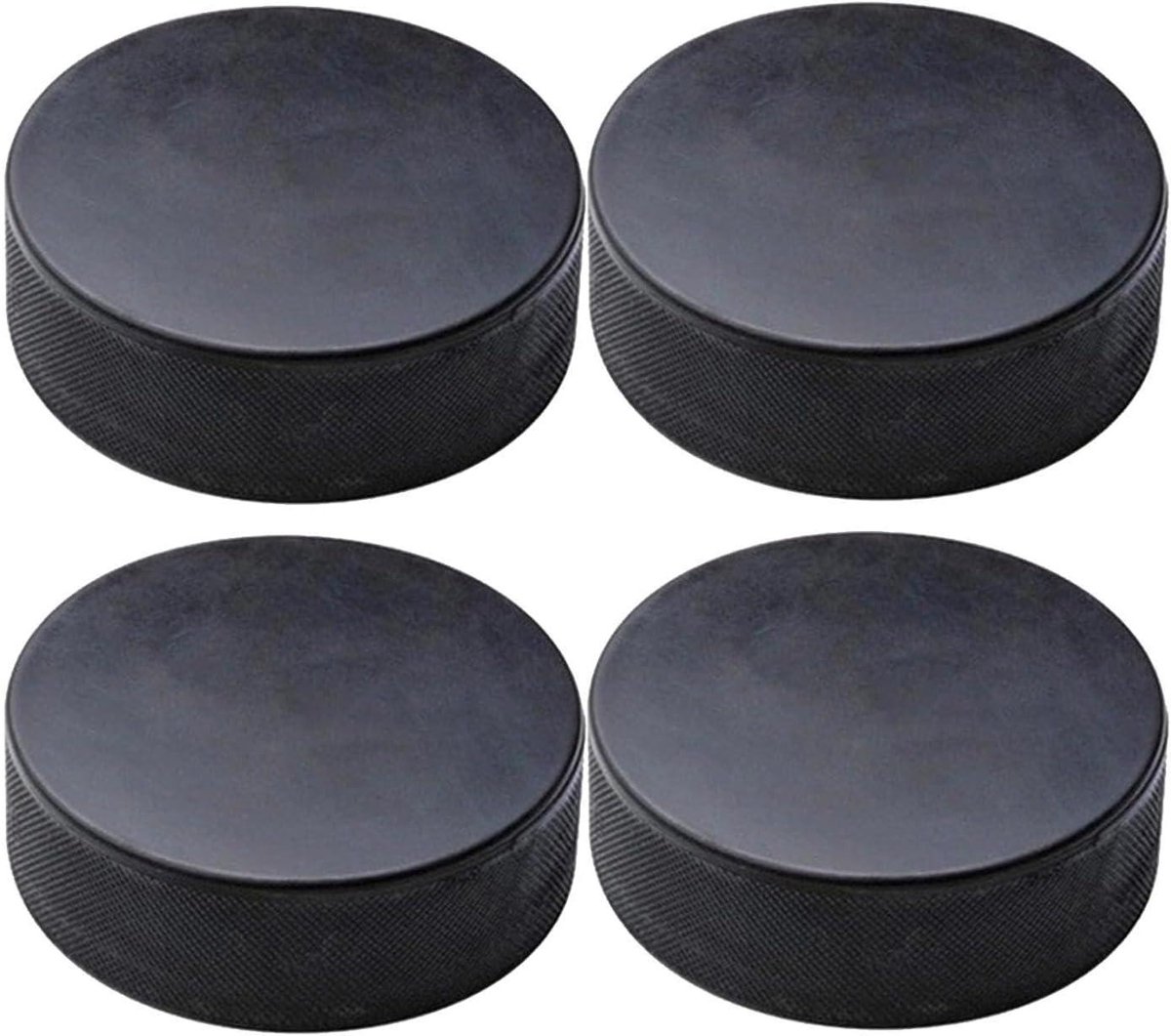Hockeypucks Set - Trainingsschijven - IJshockey Training - Flexibel PU Materiaal - 4 Stuks - Zwart