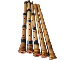 Bamboe Fluit Shakuhachi - Traditioneel Instrument - Muziek Maken - Vijf Gaten Handgemaakt - 47 cm Lang - Natuurlijk Bamboe