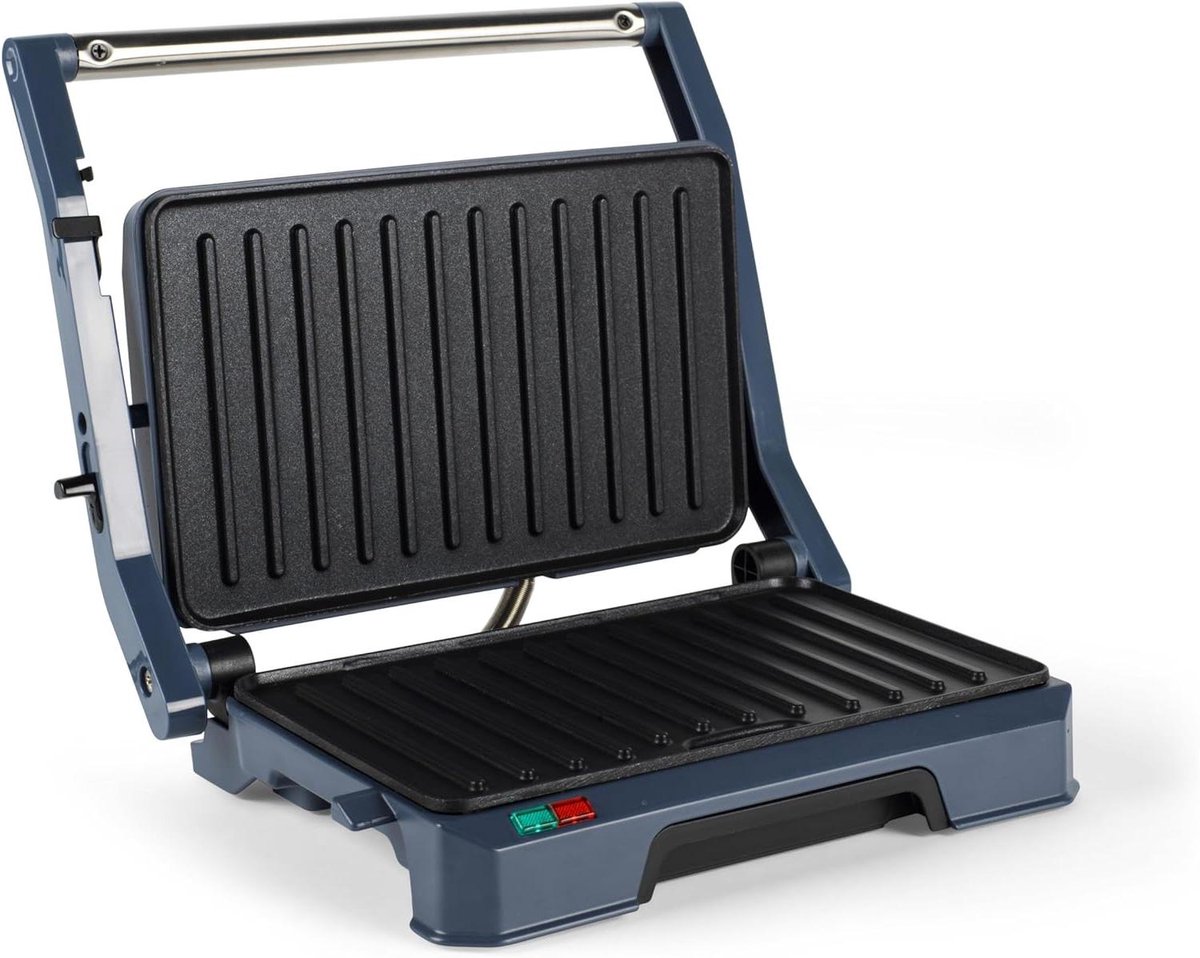 Gezondheidsgrill - Elektrische grill Contactgrill - Snelle maaltijden bereiden - 180 graden opening - 23 x 14.5cm - Blauw