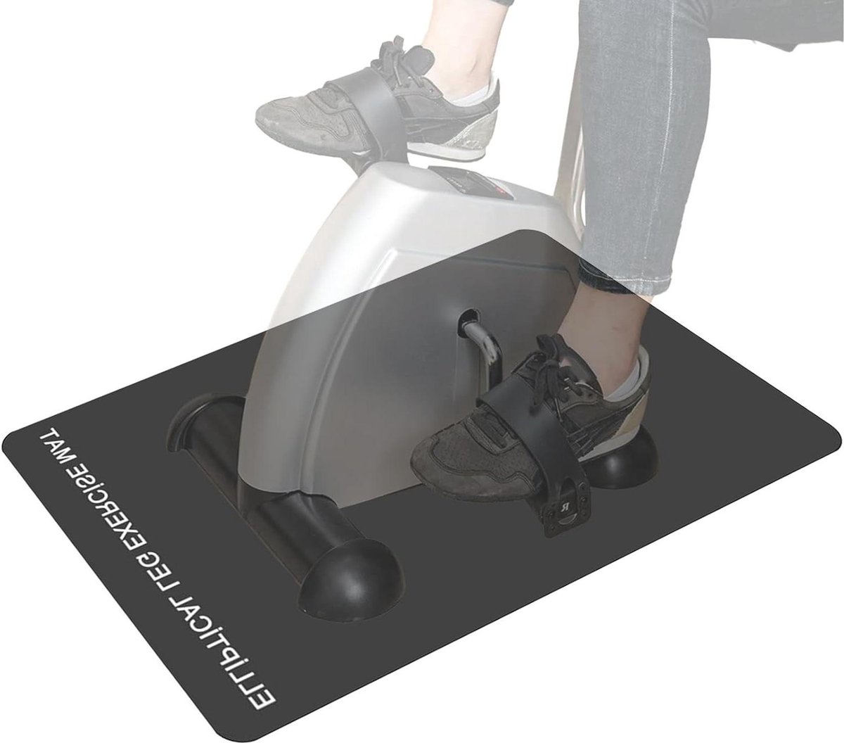 Antislipmat Beentrainer - Oefenmat Elliptisch - Beschermt Vloeren - Verbeterde Stabiliteit - 45.4 x 19 cm - Zwart