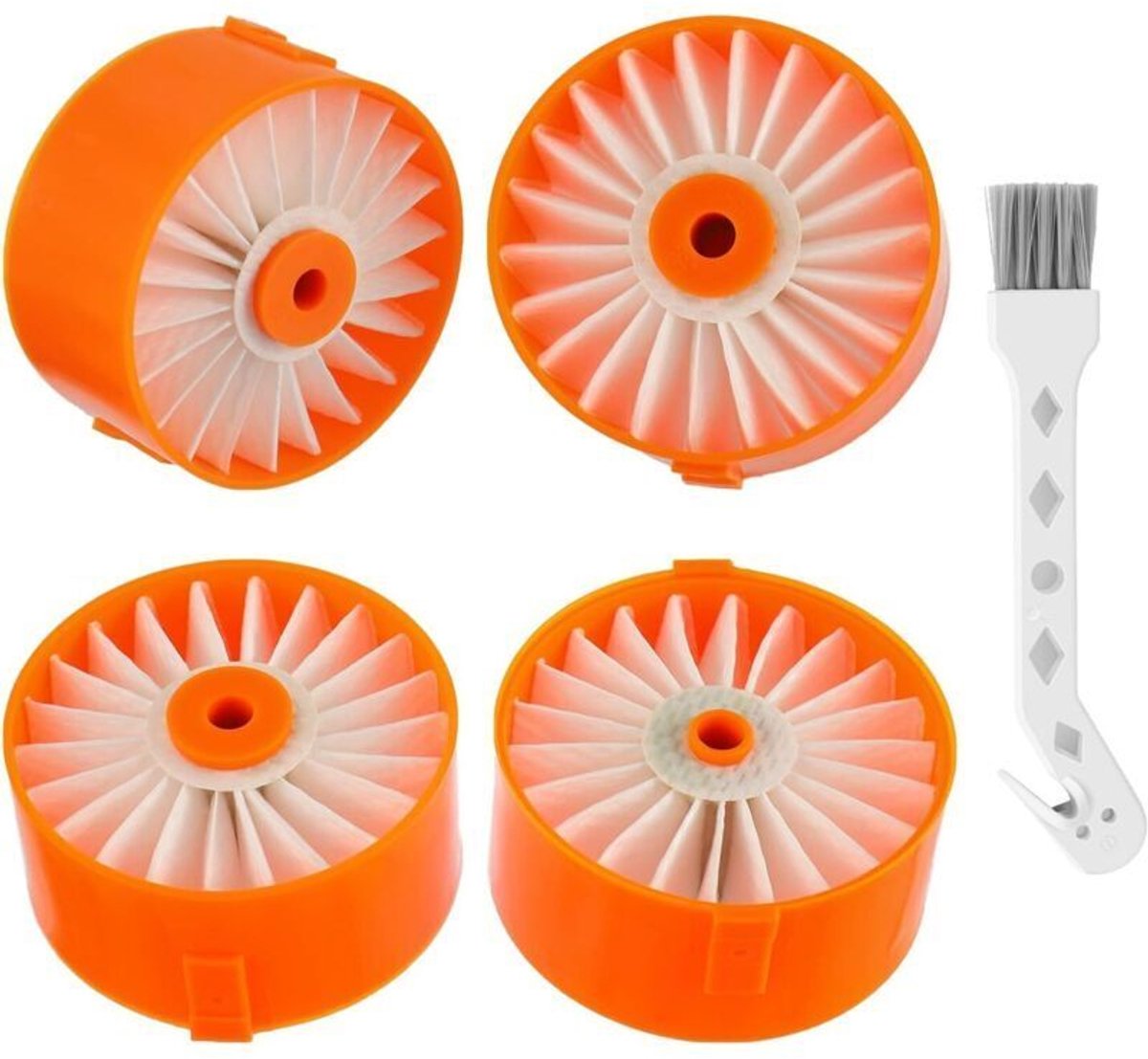 Set van 4 filterpatronen voor de Black & Decker BSV2020, BSV2020G en BSV2020P Powerseries snoerloze stofzuigers.