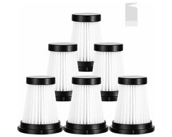 Inclusief 6 vervangingsfilters en 1 reinigingsborstel voor de draadloze stofzuigers Moosoo K12, K12 Pro en K13 / en de handstofzuigers Genius Invictus One 1.0 X7/2.0.