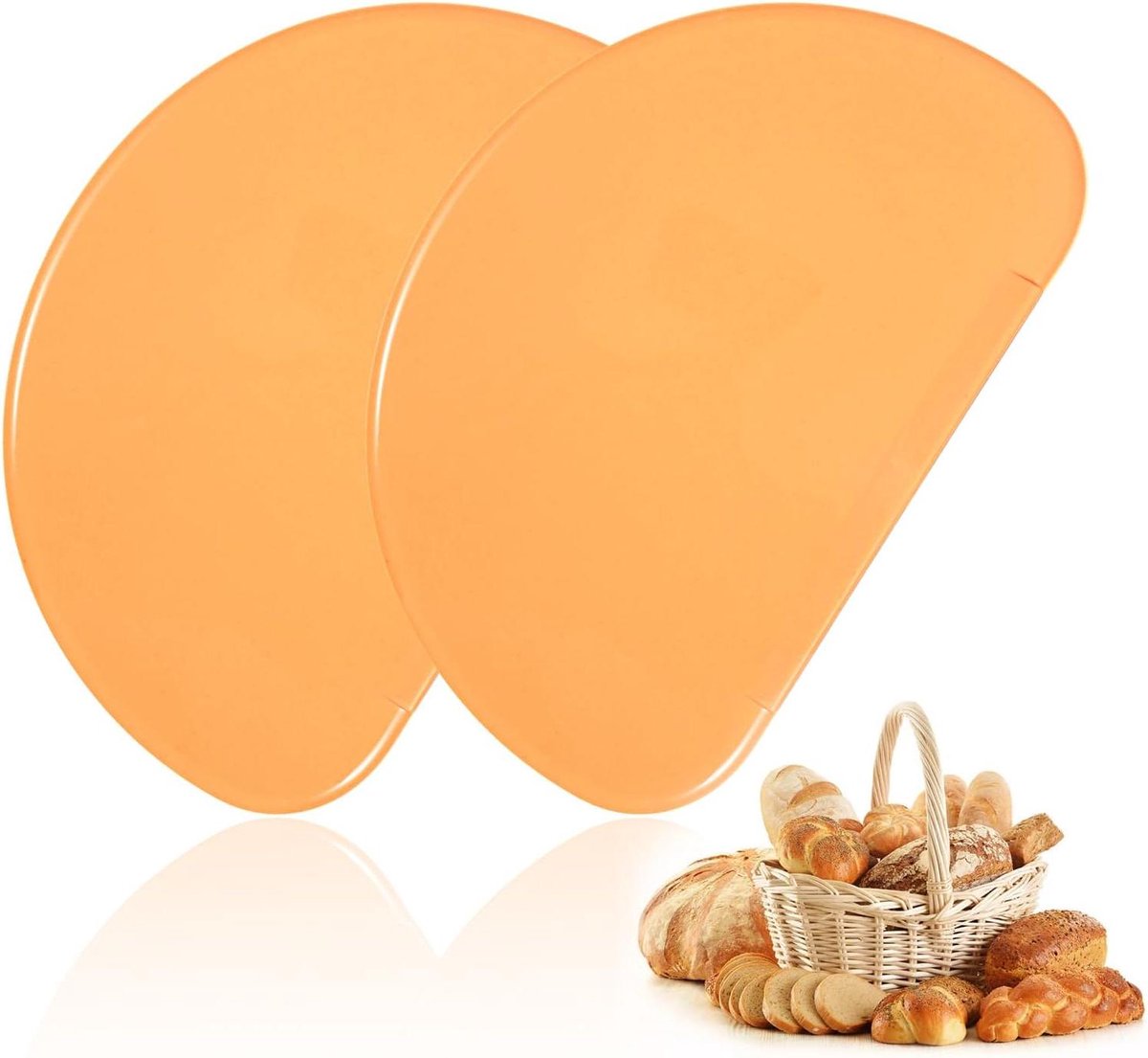 Siliconen Kom Schrapers - Deeg Spatels - Brood Bakken - Gebogen Rand - 2 Stuks - Oranje