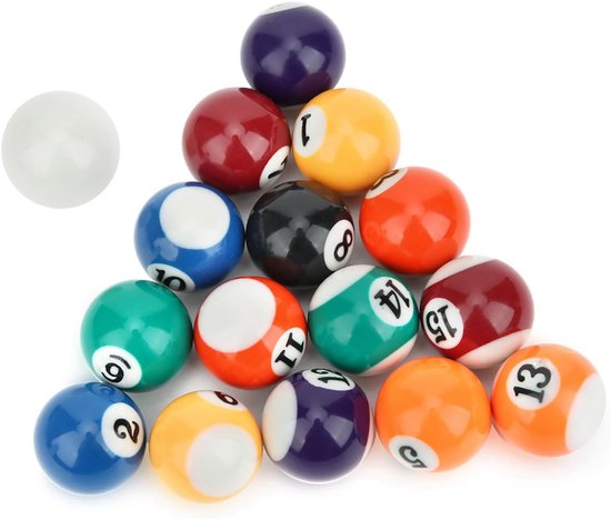 Hars Biljartballen - Mini Poolballen - Recreatiespellen - Compleet Set - 32 Mm - Multicolor — afbeelding 5