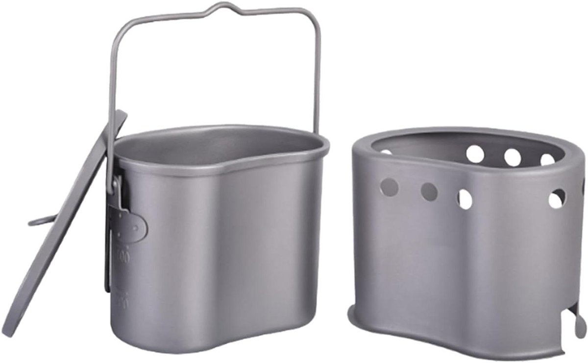 Campingfornuis Kookset - Draagbare Koker - Outdoor Koken - Veilig Ophangontwerp - 800 ml Inhoud - Metaal