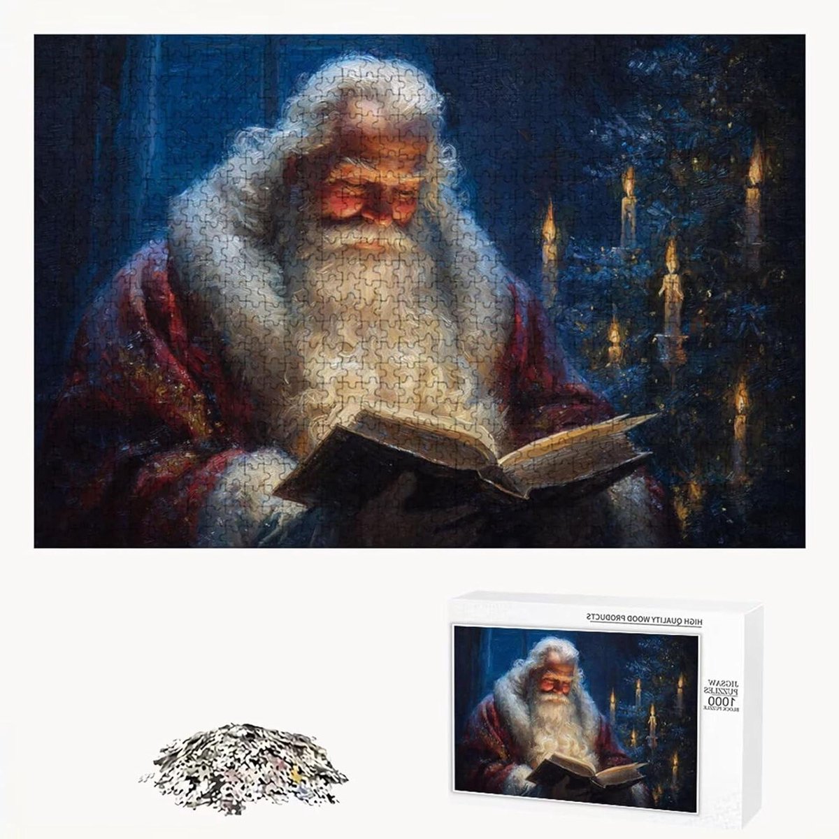 Houten Puzzel - Volwassen Puzzel - Ontspanning & Decoratie - Lindehout Kwaliteit - 3000 Stukjes - Kerstmis Thema