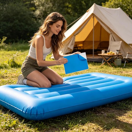 Springkussen Patch - Opblaasbare Reparatie - Lekken Dichten - Waterdicht Zelfklevend - 122 x 85 cm - Grijs — afbeelding 4