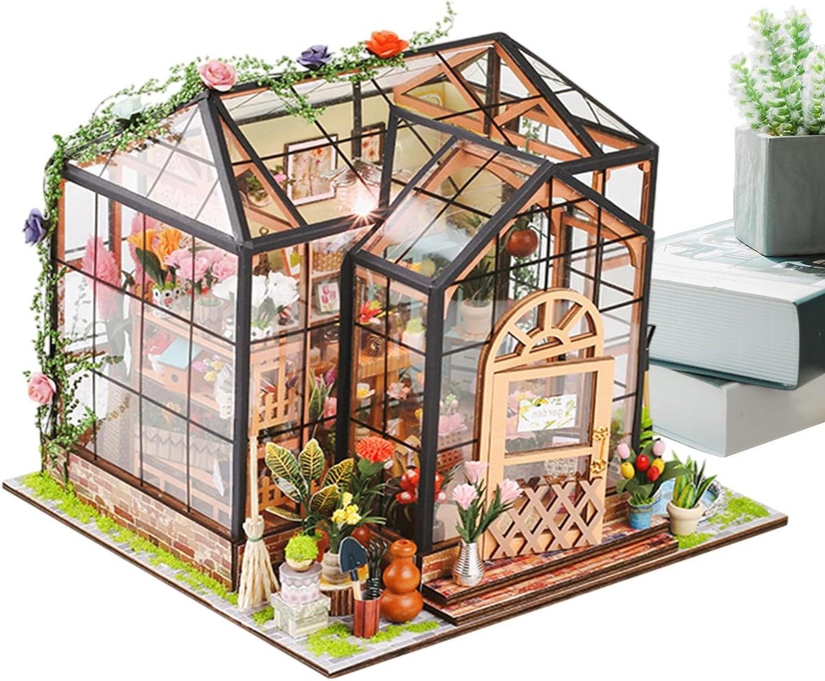 Miniatuur Huis - Bouwpakket Model - Creatief Hobby - Gedetailleerd Ontwerp - 325 x 21 x 5 cm - Houtkleur