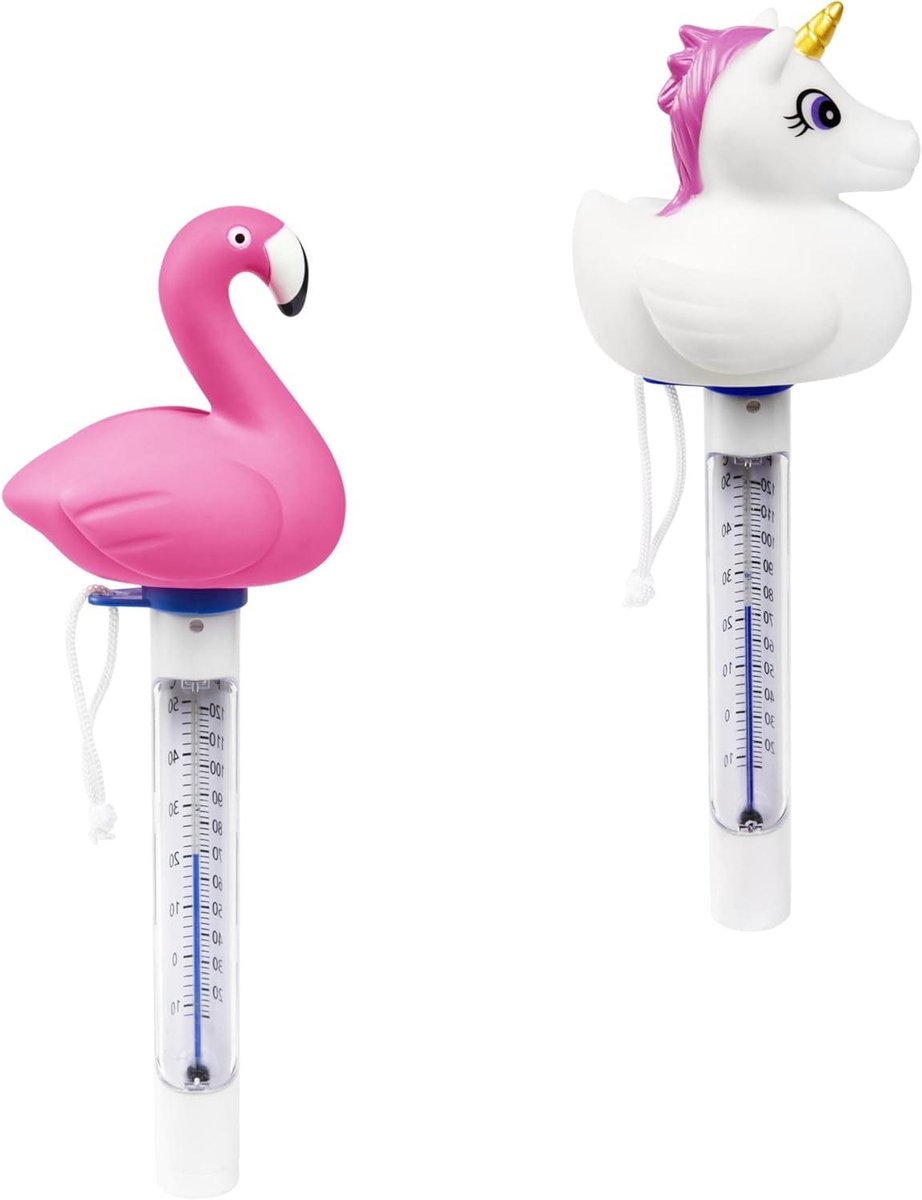Zwemband Thermometer - Badmeter Drijvend - Zwembad Temperatuur - Drijvend Dier Design - Celsius Fahrenheit - Gesorteerd