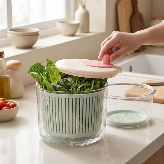 Slacentrifuge Groente Droger - Keuken Gadget - Snel Salade Maken - Voedselveilig PP Materiaal — afbeelding 2