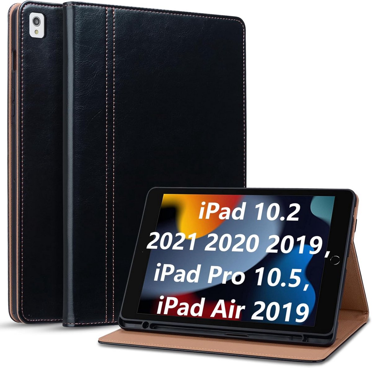 Beschermhoes voor 10.2 inch iPad (9e/8e/7e Gen) met Standfunctie en Auto Slaap/Wek