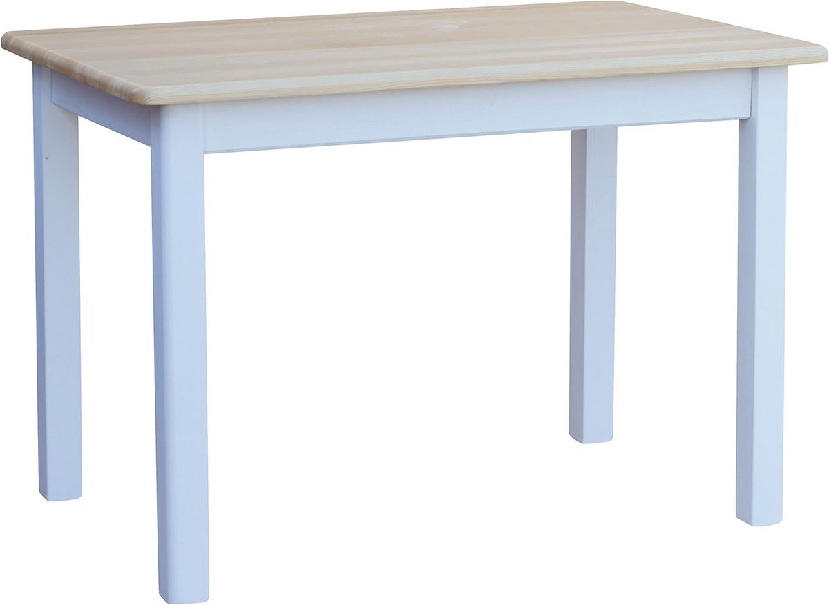 Eettafel Grenen Hout 100x60cm Massief Wit Gelakt Keukentafel