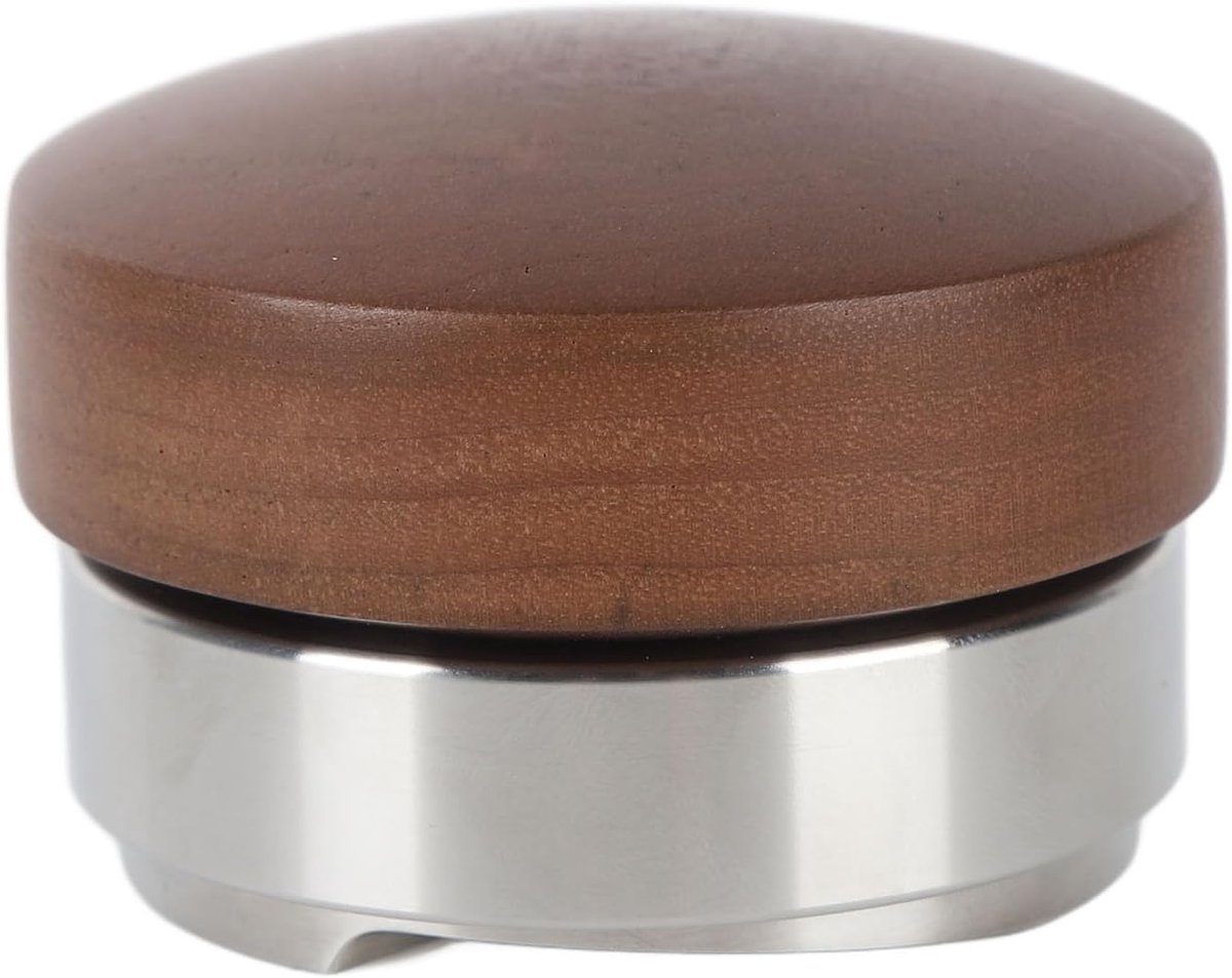 Koffieverdeler 58mm - Koffie Distributeur - Consistente Espresso - Verstelbare Diepte - 58mm Diameter - Zilver Walnoot