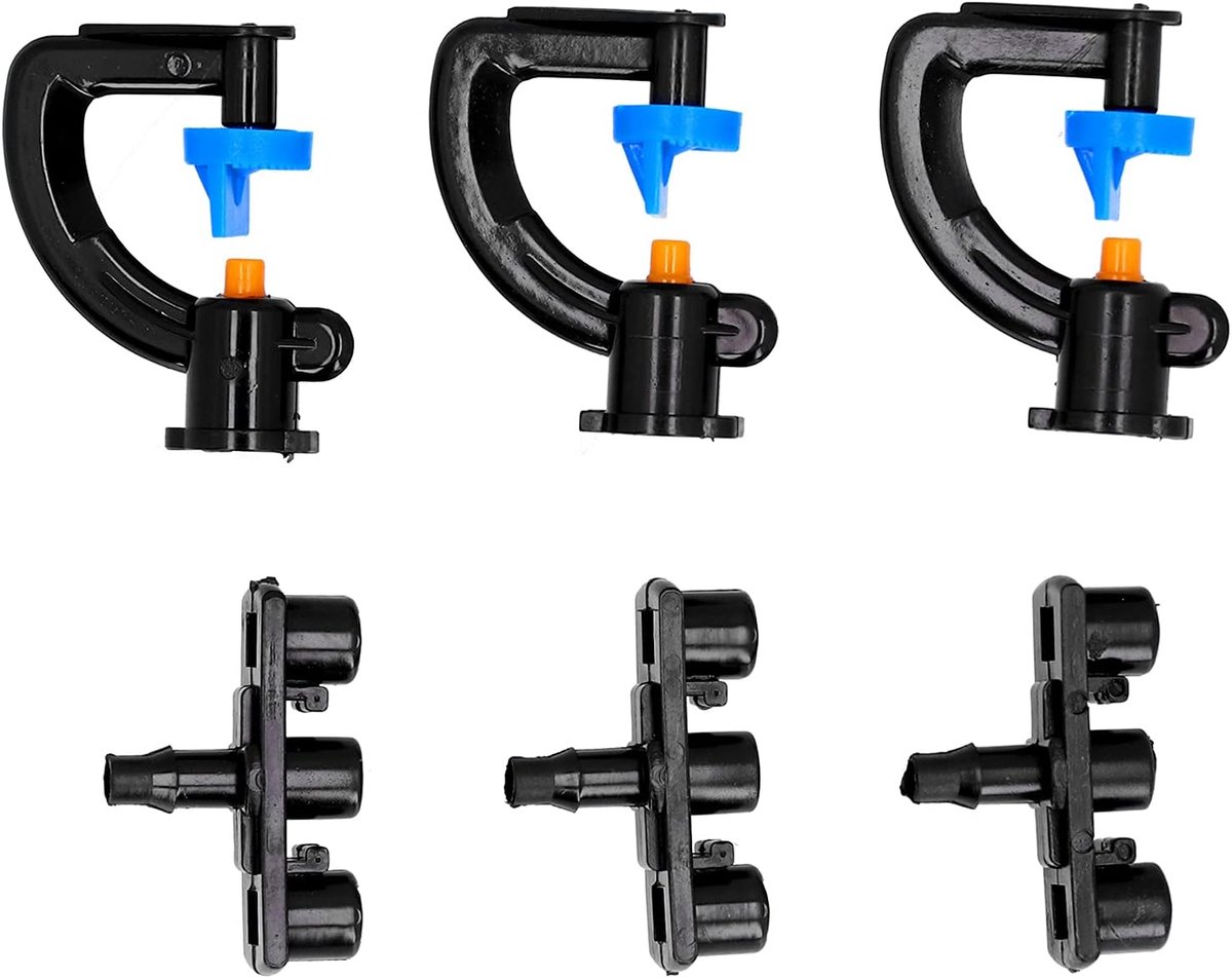 Sproeiers Set - Verstuivers Mondstukken - Tuin Bewatering - Gelijkmatige Verdeling - 20 Stuks - Zwart