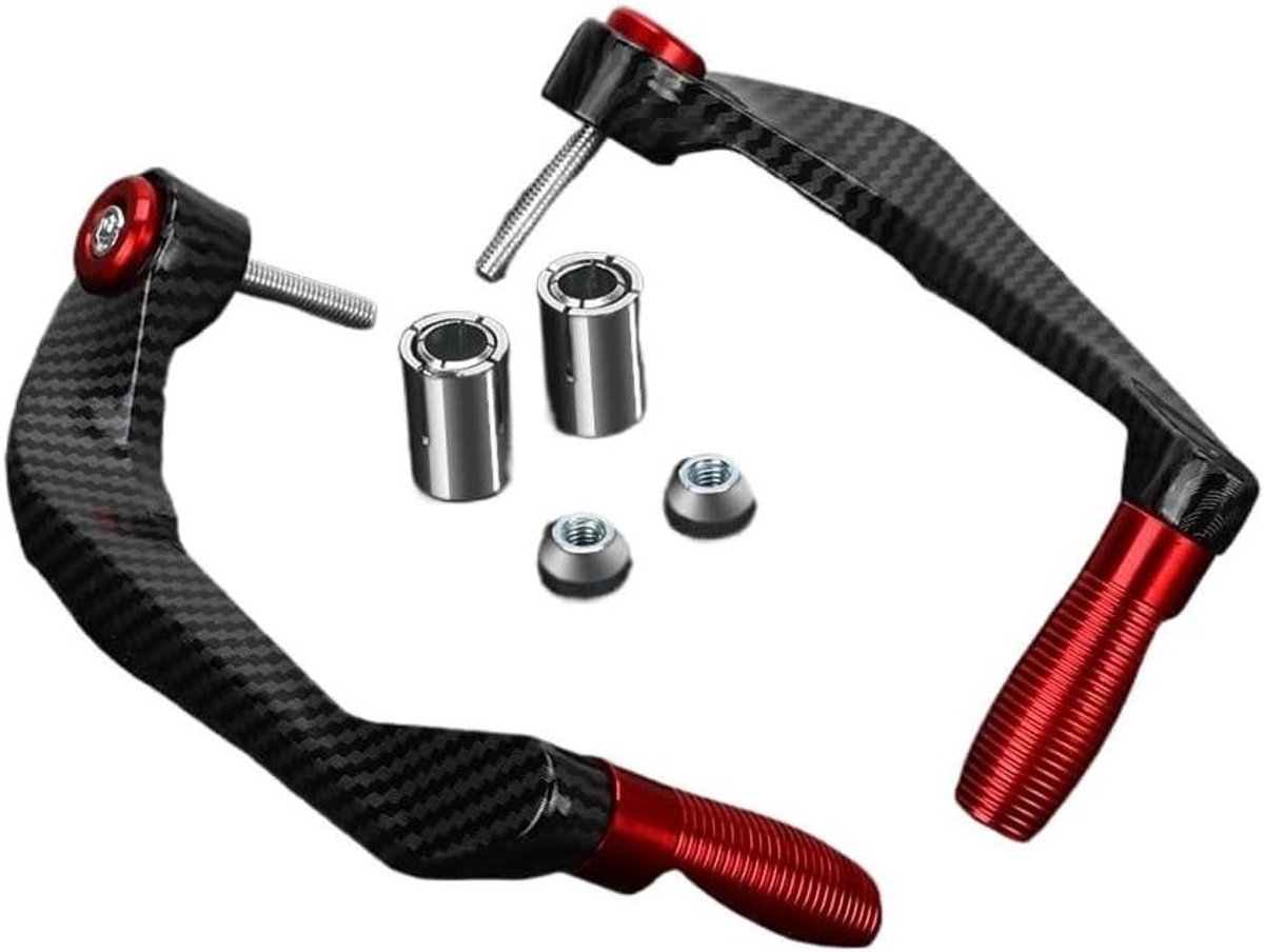 Remhendel Bescherming - Stuurgrepen Hendels - Motor Veiligheid - CNC Aluminium - Universele Pasvorm - Rood
