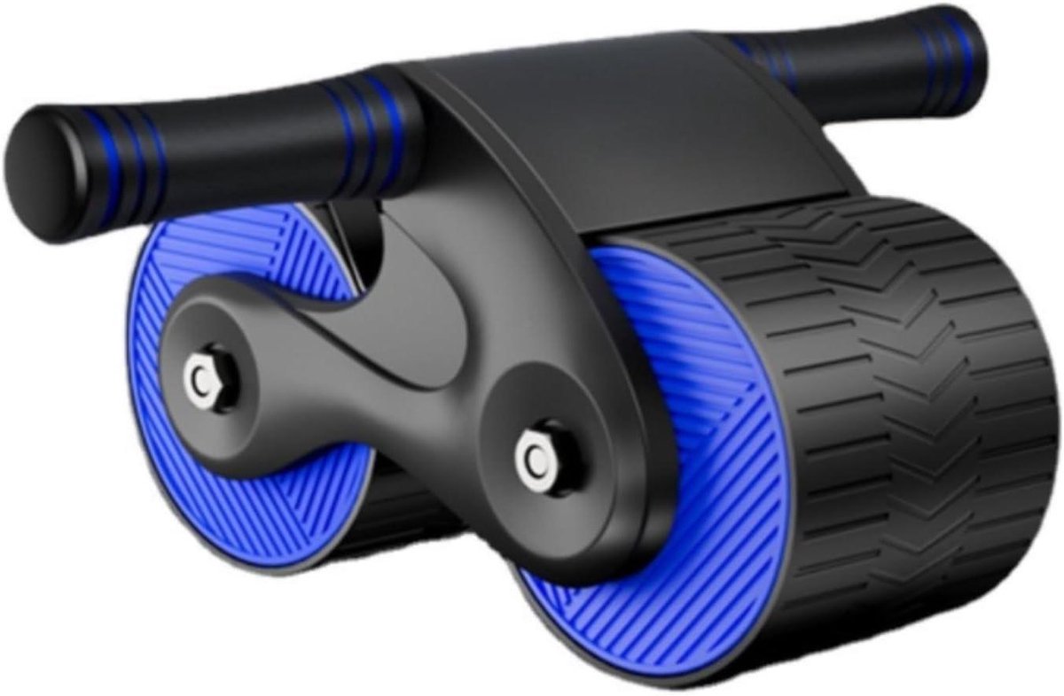 Buikspierroller Set - Core Trainer - Kracht Training - Automatische Terugslag - 26 cm - Blauw