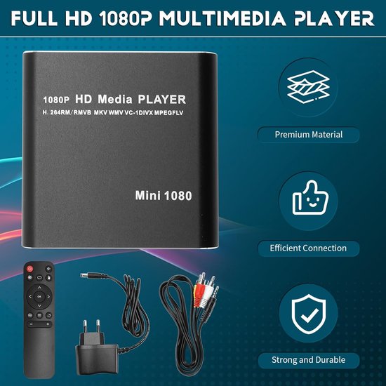 MKV 264 HDD Full HD 1080P USB Media Player met SD Media TV Box Ondersteuning RMVB WMV HDD Player EU Plug — afbeelding 2