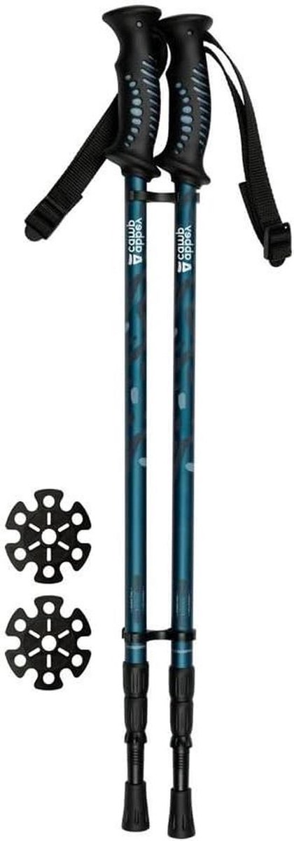 Wandelstokken Set - Trekkingstokken - Buitenwandelingen Ondersteuning - Verstelbaar Schokdempingssysteem - 63-135 cm - Blauw