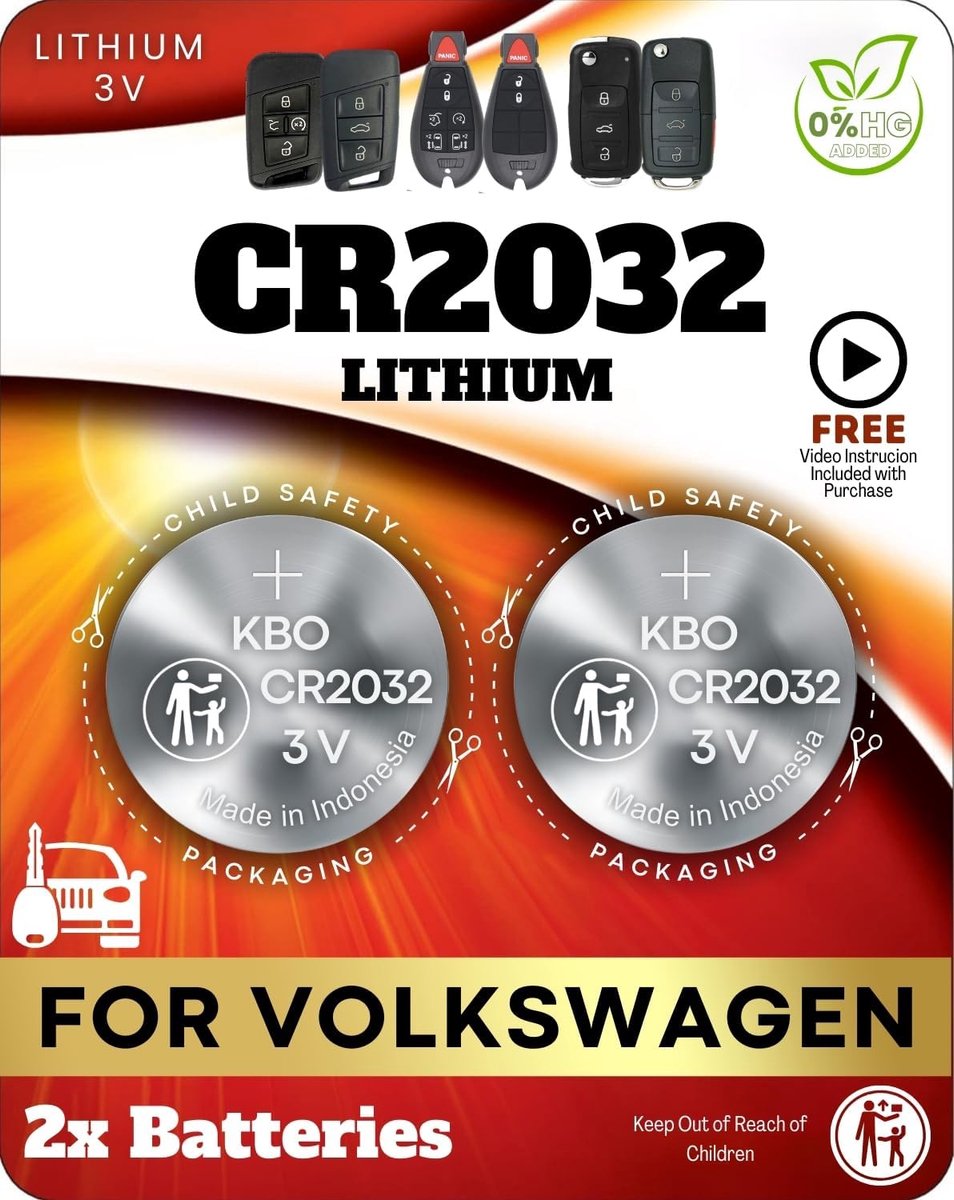Sleutelbatterij - Autosleutel Batterij - Auto Ontgrendelen - Specifiek Model - CR2032