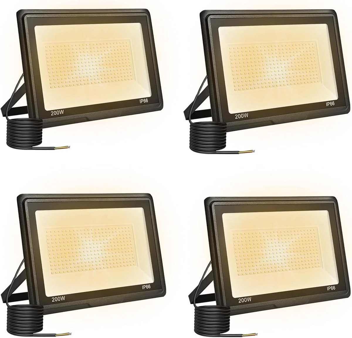 Krachtige Waterdichte Led-spots voor Buitenverlichting - Warmwit Licht (4 Stuks)