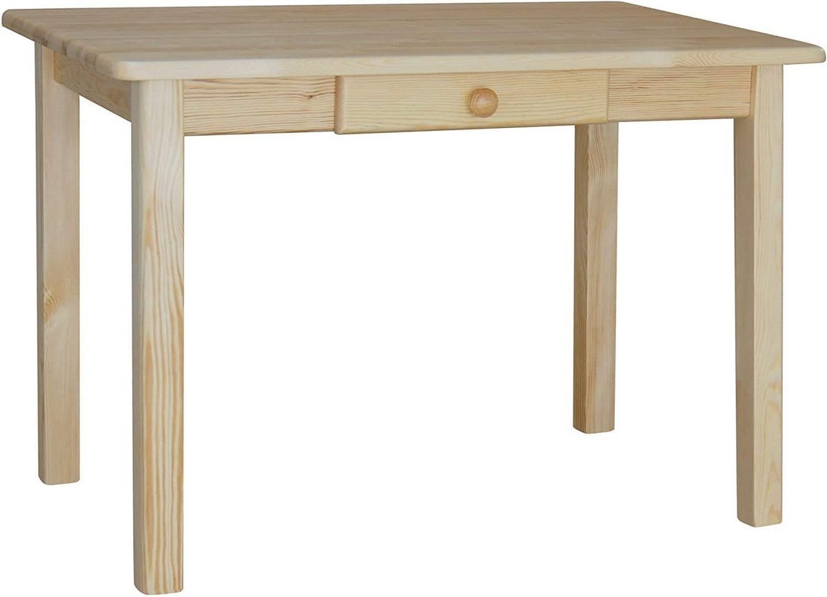 Massief Houten Eettafel met Lade - 70x120cm - Grenenhout - Keukentafel