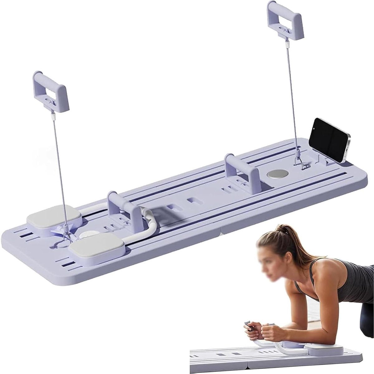 Roller Oefening Machine - Buikspierroller Trainingsbord - Core Krachttraining - Automatische Rebound Technologie - Tot 136 kg - Zwart