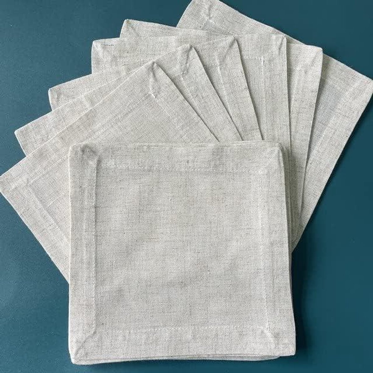 Katoenen Servetten - Stoffen Tafelkleed - Feestelijke Tafeldekking - Kreuk- en Vlekbestendig - 12 stuks 50x50cm - Wit