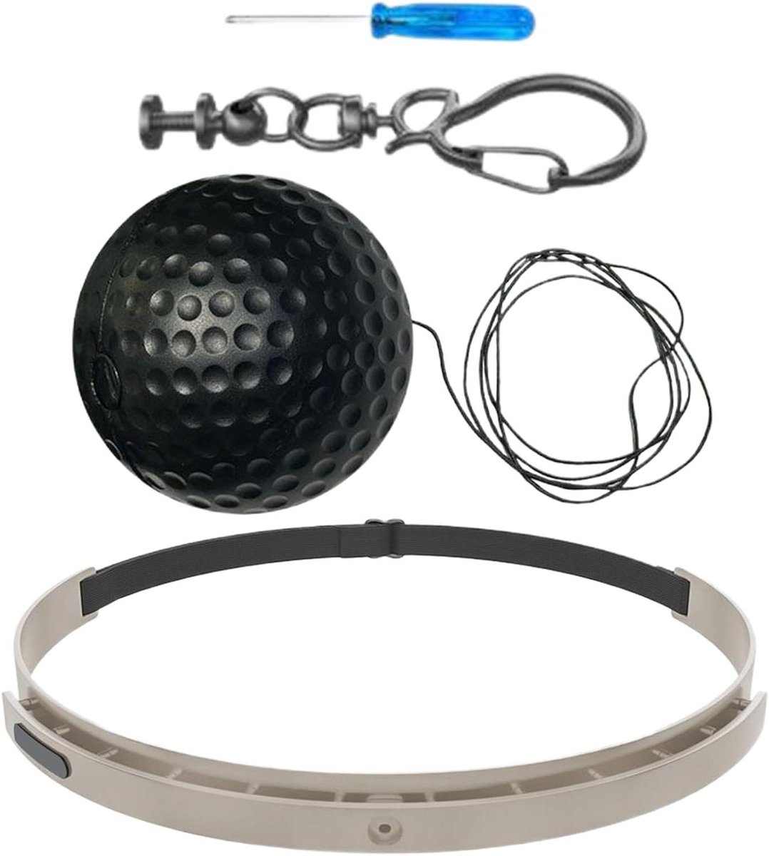Reflex Boksbal Set - Slag Trainer - Verbeter Coördinatie - Verstelbare Hoofdband - 6 cm Diameter - Zwart