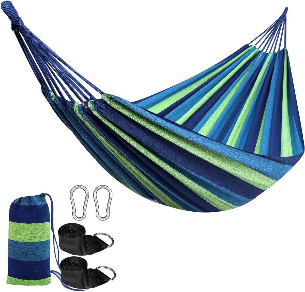 Draagbare Hangmat - Kampeerbed - Ontspannen Buiten - Anti-kantel Design - 2.62 x 1.5 Meter - Groen