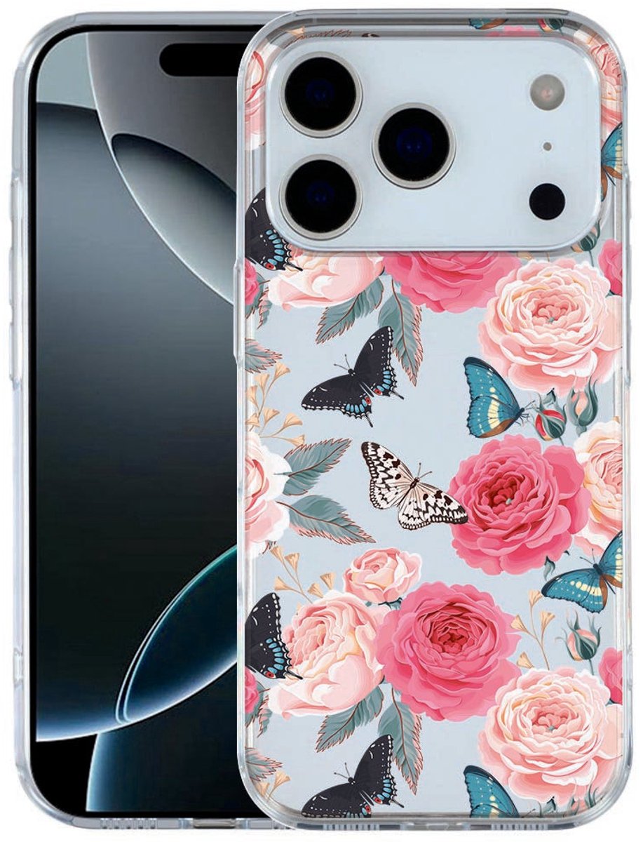 TPU Hoesje Apple iPhone 17 Pro Butterfly Roses